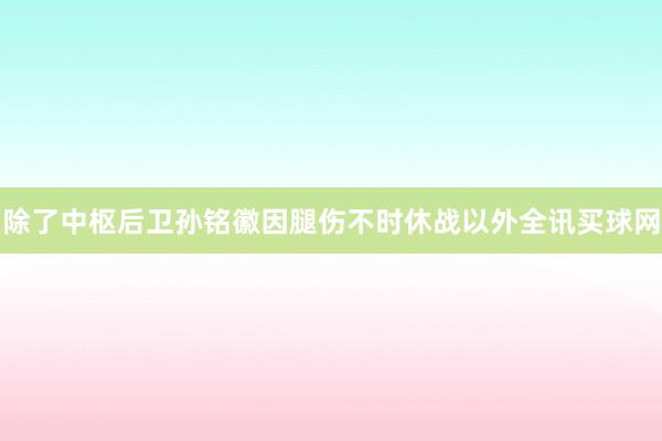 除了中枢后卫孙铭徽因腿伤不时休战以外全讯买球网