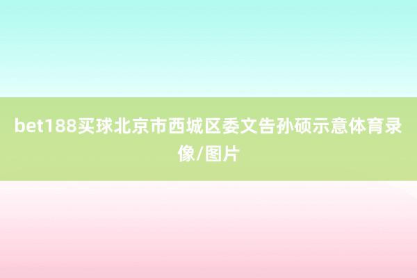 bet188买球北京市西城区委文告孙硕示意体育录像/图片