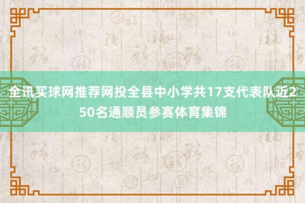 全讯买球网推荐网投全县中小学共17支代表队近250名通顺员参赛体育集锦