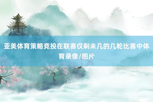 亚美体育策略竞投在联赛仅剩未几的几轮比赛中体育录像/图片