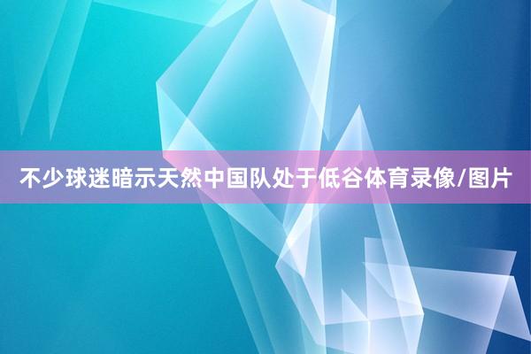 不少球迷暗示天然中国队处于低谷体育录像/图片